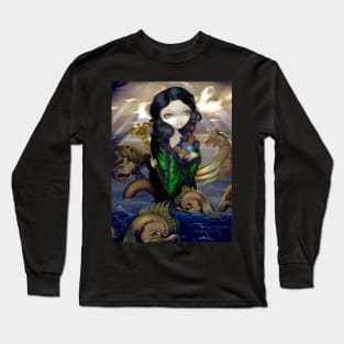 Magical Sea Witch and Sea Monsters Long Sleeve T-Shirt